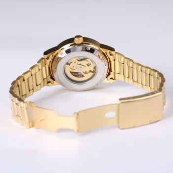 Brand de lux de Oameni de Afaceri Clasic Ceas de Aur, Automatic Skeleton Ceasuri Mecanice relogio masculino Mens ceas 2017 Nou