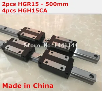 HG ghidaj liniar 2 buc HGR15 - 500mm + 4buc HGH15CA bloc liniare transportul CNC piese