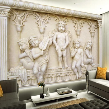 Beibehang Europene relief înger de fundal de perete fresca personalizate frescă mare tapet verde papel de parede imagini de fundal 3d