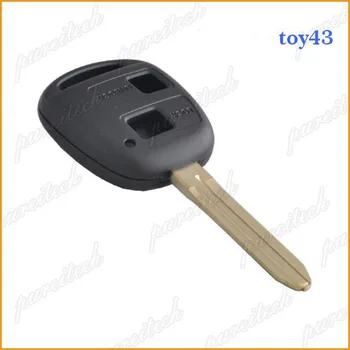 TYUI 25pieces/lot plastic negru 2 buton cheie de la distanță masina shell înlocuiri brelocuri pentru toyota camry cu toy43 lama