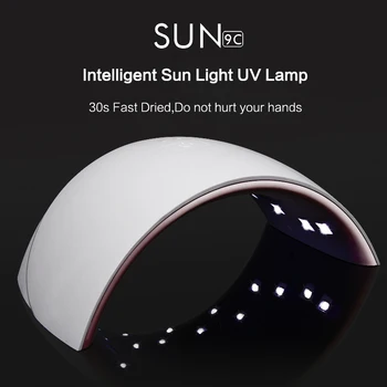 1buc 9C 24W LED UV Lampa Unghii Uscător de UE Plug pentru Rapid uscate Gel Polish Instrumente Mașină de Nails Art Setare Timp de 30s/60s Lampa cu Senzor