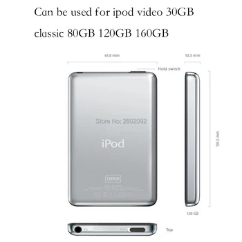 Subțire de Argint Gros de Metal Locuințe din Spate Caz Acoperire pentru iPod 6 7 gen Clasic 80GB, 120GB 160GB