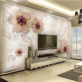 Beibehang Personalizate frescă mare tapet 3d stereo flori de diamant model de bijuterii de fundal de perete camera de zi de perete de hârtie murală