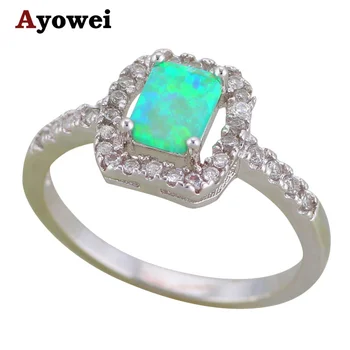 Ayowei Design Nou Brand de Bijuterii de Moda Verde Opal Argint Inele Ștampilate statele UNITE ale americii #6#7#8#9#10 OR888A pentru Iubitor de Logodna
