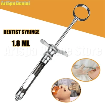 Din Oțel inoxidabil de Argint Dentare Aspirarea Seringii Dentist Instrumente Chirurgicale 1.8 ML Cu Cap