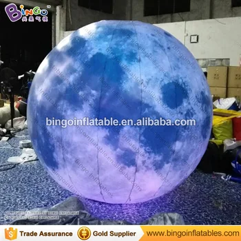 2M diametre de iluminat cu LED gonflabile luna de promovare agățat tip de schimbare de culoare arunce mingea tip model luna lumina-up jucării