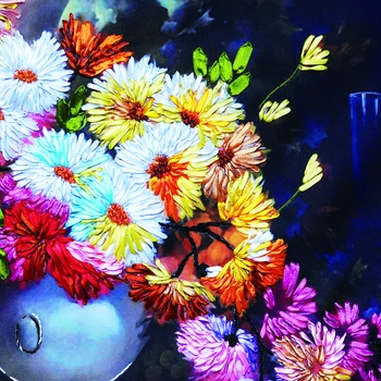 DIY Panglici Broderie Flori Decorative Panza Pictura Colorate HD Printuri Gherghef goblen Kit Home Decor Floral C-0074