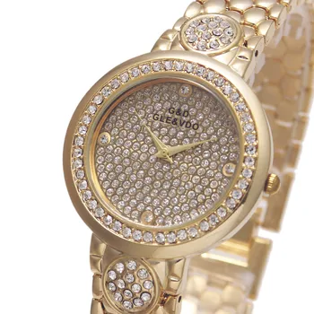 2017 Lux de Brand Nou G&D Femei Cuarț Ceas din Oțel Inoxidabil de Aur Femei Rochie Doamna Brățară Ceas Relojes Mujer