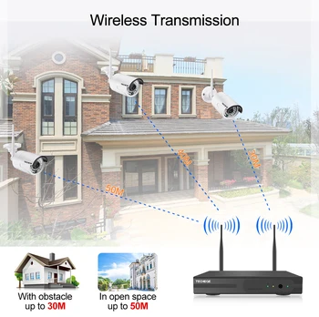 Techege 4 CANALE Wireless 960P Kit NVR HD 960P Wireless 12