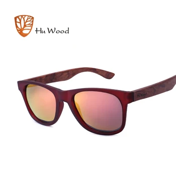 Hu Lemn Mens de Vară în Stil de Epocă Pătrat Negru ochelari de Soare Cu Bambus Oglindă Polarizat Ochelari de Călătorie GRS8007
