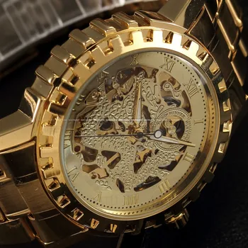 Ceasuri barbati 2016 Top brand de lux de aur o Parte mecanică a Vântului reloj hombre curea din otel de sex masculin ceas ceasuri relogio masculino