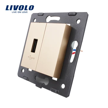 Transport gratuit, Livolo Alb Materiale Plastice, Standard UE DIY Părți, Funcția Cheie Pentru Priză USB,VL-C7-1USB-11 (4 Culori)