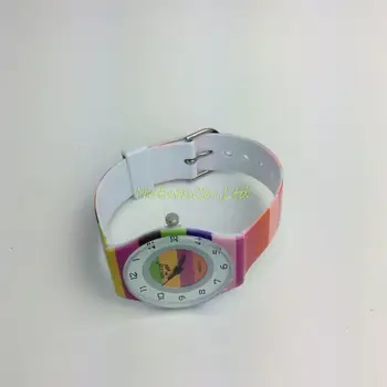 NATATE Willis Femei Ceasuri de mână la Modă Curcubeu Model de Design Rezistent la Apă Analog Silicon Trupa Încheietura Ceas 1150