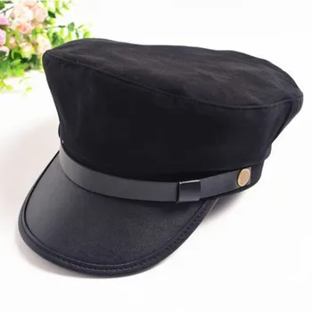 Care, în duș negru simplu militare pălărie cap reglabil din piele PU armata marina cap de performanță etapă de partid marinar căpitanul capac