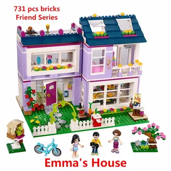 Noi Prieteni Seria Emma House Blocuri Clasic pentru Fete Pentru Copii Model Caramida Jucării Compatibile cu Lego 41095 Mai bun Cadou