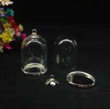 20buc 25*18mm tub în formă de glob de sticlă clasic de bază margele capac flacon de sticlă pandantiv diy sticlă de acoperire cupola colier accesorii