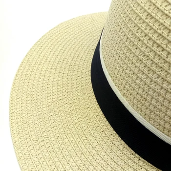 Elegant Negru Jazz Pălării Pentru Femei Nou 2016 Alb Pălărie De Soare Barbati Formale Albastru De Vară Pe Plajă Capac Brand De Lux Litera M Fedora Pălărie De Paie