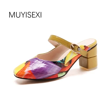 Catâri Femei de Culoare din Piele Femei Pantofi cu Toc Papuci de culoare Mixt vara plus dimensiune 34-43 MX04 MUYISEXI