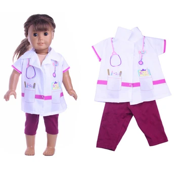 Doctor suit set pentru Copilul Născut Haine se potrivesc 18 inch american girl doll Copii cel mai frumos Cadou