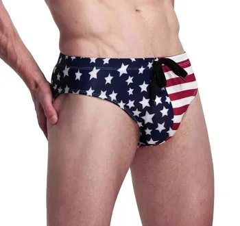 2017 Noul Steag American Barbati Bikini Costume de baie pentru Bărbați Slipi Plaja Barbati Boxeri pantaloni scurți Sexy Fierbinte