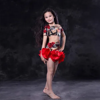 Noi 2017 copii/copil Burtă de Dans Practică Costume Set Rochie Populare Sexy Faza de proiectare Performanță Costume Imbracaminte M/L dimensiune