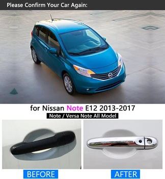 Pentru Nissan Note E12 2013 - 2017 Chrome Mânerul Ușii Capacului Ornamental Set pentru Versa Note 2016 Accesorii Autocolante Auto Styling