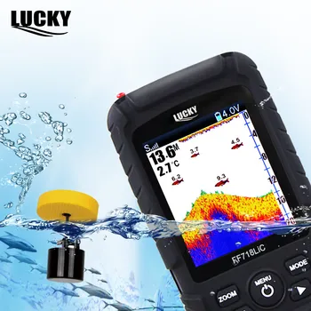 Noroc FF718LiC Portabil 200KHz/83KHz Dublă Frecvență Pește Finder rezistent la apa adâncime echo sounder prin Cablu Traductor LCD Color C3