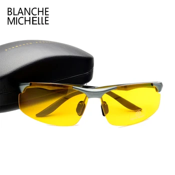 2017 Aluminiu Magneziu Bărbați ochelari de Soare Polarizati Sport de Conducere de Noapte Viziune Ochelari de protecție ochelari de soare Pescuit UV400 fără rame, Ochelari de Soare