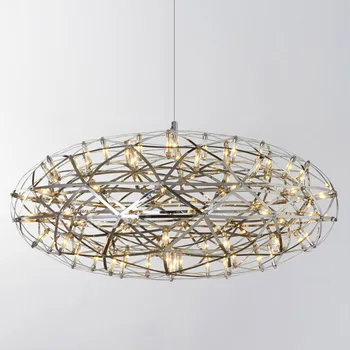 Post modernă din oțel inoxidabil scânteie minge ovală pandantiv cu LED-uri de iluminat norbic home deco living creative tavan pandantiv