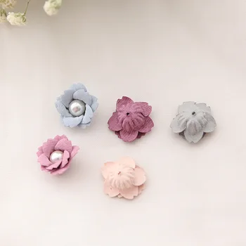 Tesatura Flori Cu perle Pentru Copii Fete Benzi Aplicatii de flori de cap Accesorii de Îmbrăcăminte