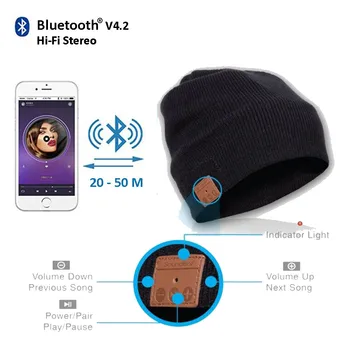 Bluetooth Beanie Pentru Căști Stereo Wireless Handsfree Chelioși Tricot Pălărie De Iarnă Sport Bentita Lavabil Capac De Casti Audio Muzica
