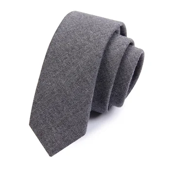 Calitate de Top 5cm Slim Cravate pentru Bărbați Simplu Solid Negru Gri Cravate Înguste Lână de Oaie Lega Băieți Casual cu Accesorii Cutie de Cadou
