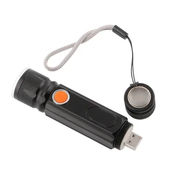 Puternic Lanterna LED-uri USB 2-în-1 reflectoarelor Magnet Cob LED XML T6 Reincarcabila Lanterna la Îndemână LED Flash de Lumină Buzunar lampa Camping
