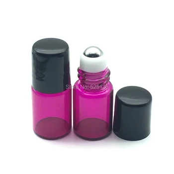 10buc 2ml Trandafir-rosu Roller Sticla rola Mica pe Sticle pentru Ulei Esential de Parfum Reîncărcabile Sticla Deodorant Containere