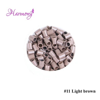 Harmony Plus Parul 1000pcs Mediu de culoare maro Direct de cupru cu micro ring 3.6*2.9*4.5 mm, extensie de păr inele pentru stick de păr