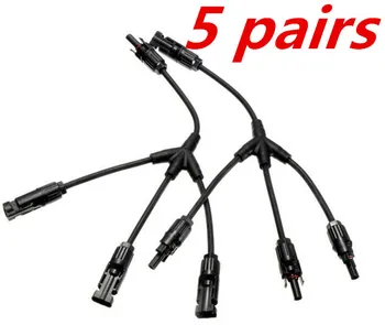 5 perechi/lot MC4 3Y Paralel Ramură Conector Adaptor F/F/F/M și M/M/M/F Panou Solar Cablu Y Ramură Conector 3 în 1