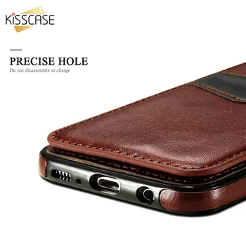 KISSCASE Piele Flip case Pentru Samsung Galaxy S8 S8 Plus Cartelei Înapoi Flip Cover Pentru Samsung S6 S7 Edge S8+ Portofel Cazuri