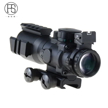 Vânătoare Optica Riflescope Tactice 4 X 32 Reticul Sniper Vedere domeniul de Aplicare Red Green Blue Color Iluminat 20mm Muntele