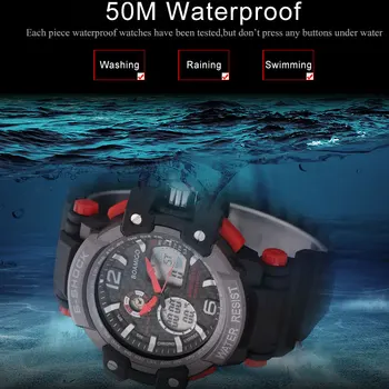 S-Șoc Bărbați Ceasuri Sport BOAMIGO Brand Analog Digital cu LED-uri Electronice Ceasuri Quartz rezistent la apa 50M Înot Ceas Reloj Hombre