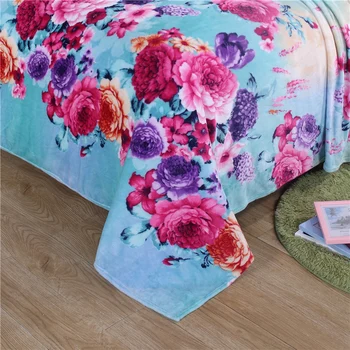 De vânzare la cald Home Textile floare de imprimare coral pături de lână pe pat 4 Dimensiuni pentru alegerea de lenjerie de pat și Prosoape pot fi la fel de foaie de pat