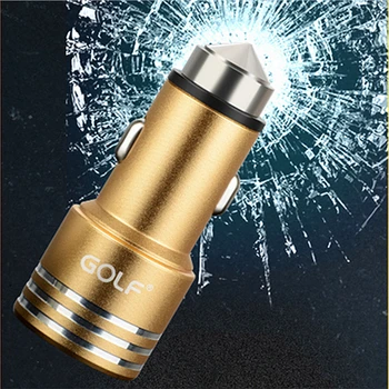 GOLF Metal Glonț 2.1 O 1A de Ieșire Dual USB de Încărcare Rapidă Auto Incarcator de Masina Pentru iPhone 4S 5 6 7 8 X Samsung S4 S5 S6 S7 LG G3 G4 G5