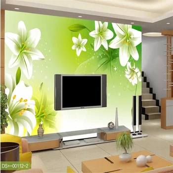 Beibehang fotografie 3D tapet pentru camera de zi dormitor de luat masa verde, crin alb tapete murale decor acasă de contact hârtie parchet