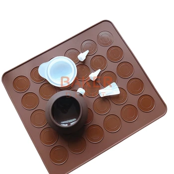 DIY instrumente de silicon Tort mucegai macarons pad + macarons decorarea Kit-ul include 3 duze diferite CDSM-098