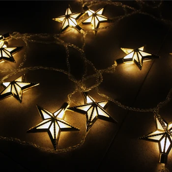 5m Crăciun Fereastra de Argint/Aur Plastic Stele LED Șir de Lumini Decoratiuni pentru Gradina Lampi Casă de Vacanță Camera de Nunta Lumini de Basm
