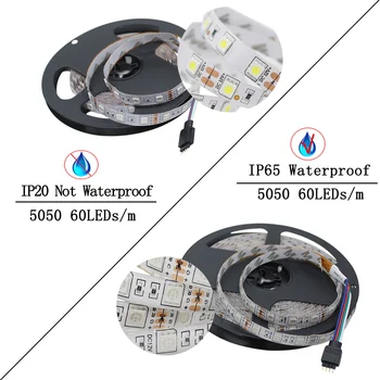 LAIMAIK Impermeabil bandă LED IP65/IP20 LED banda 300 Led / 5M Șir lumina DC12V RGB SMD5050 flexibil de lumină lampă de Decorare Caseta