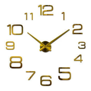 2017 Fierbinte Vanzare Ceas de Perete Reloj De Pared Acril Oglindă Ceasuri Europa 3d Diy Autocolante Decorative Mari de Cuarț Camera de zi