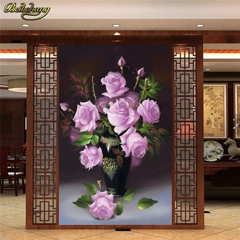 Beibehang Foto Personalizat Tapet Mural Autocolant de Perete Clasice Vaza de Flori Pictură în Ulei Arcade Culoar TV de Perete de Fundal