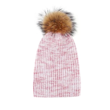 [YARBUU] Brand pom poms pălărie de iarnă pentru femei blană de nurcă mingea pălării de noua moda de înaltă calitate căciuli tricotate capac gros capac de sex feminin