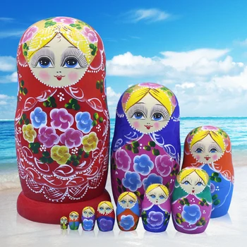 10buc/ Set rusești Matrioșka Păpuși Cuiburi rusă Jucărie Copil Fată Păpușă Copil Cadou Home Decor