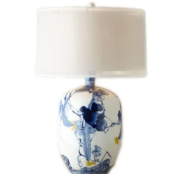 Clasic chinez de Mână-pictat Albastru Și Alb Portelan Ceramica E27 Lampă de Masă Pentru Living Dormitor Arată Camera H 68cm 1431